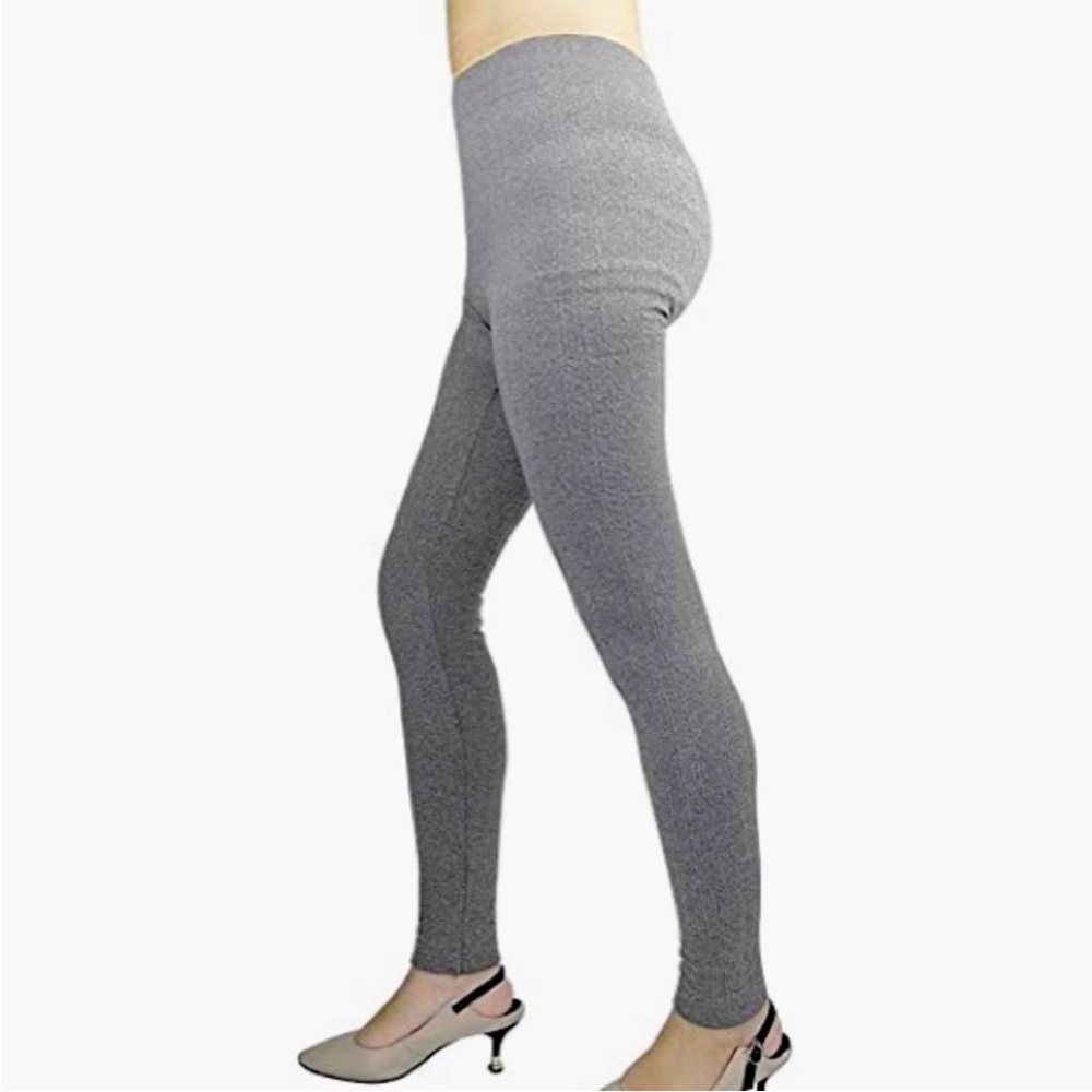 Gray High-Waisted Fleece lined Leggings